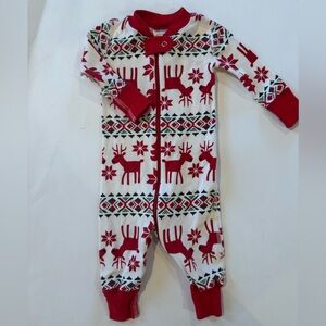 Hanna Andersson Dear Deer Print Organic Cotton Zip Onesie, 3-6 mo